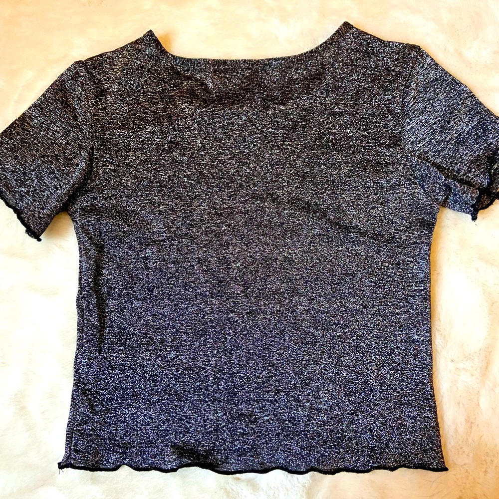 Urban Outfitters Silver Metallic Baby T - XS